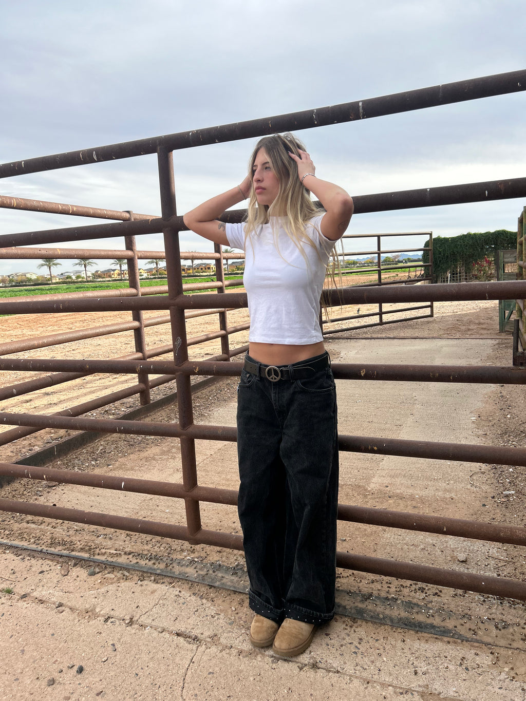 Black and White polkadot jeans