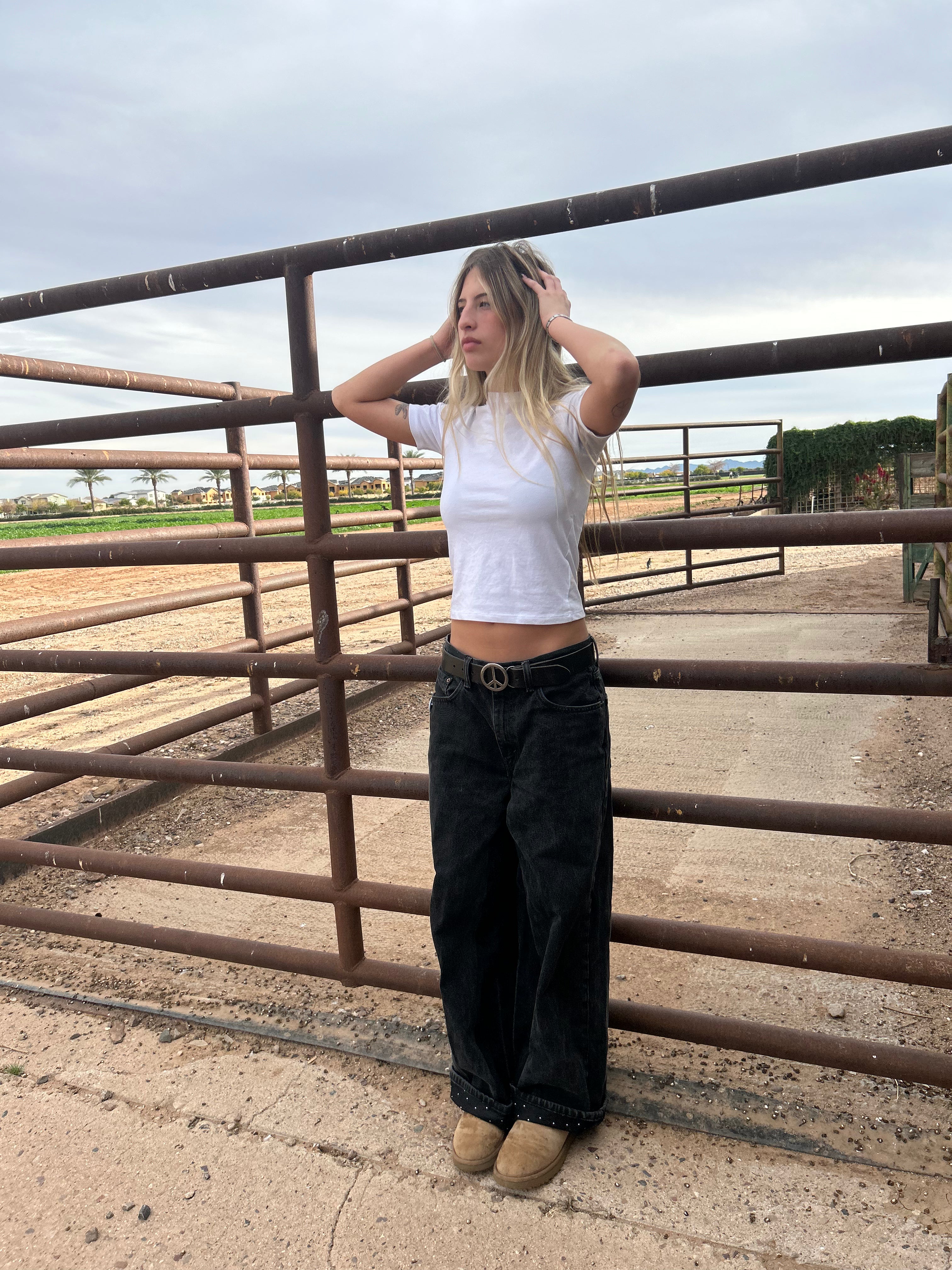 Black and White polkadot jeans