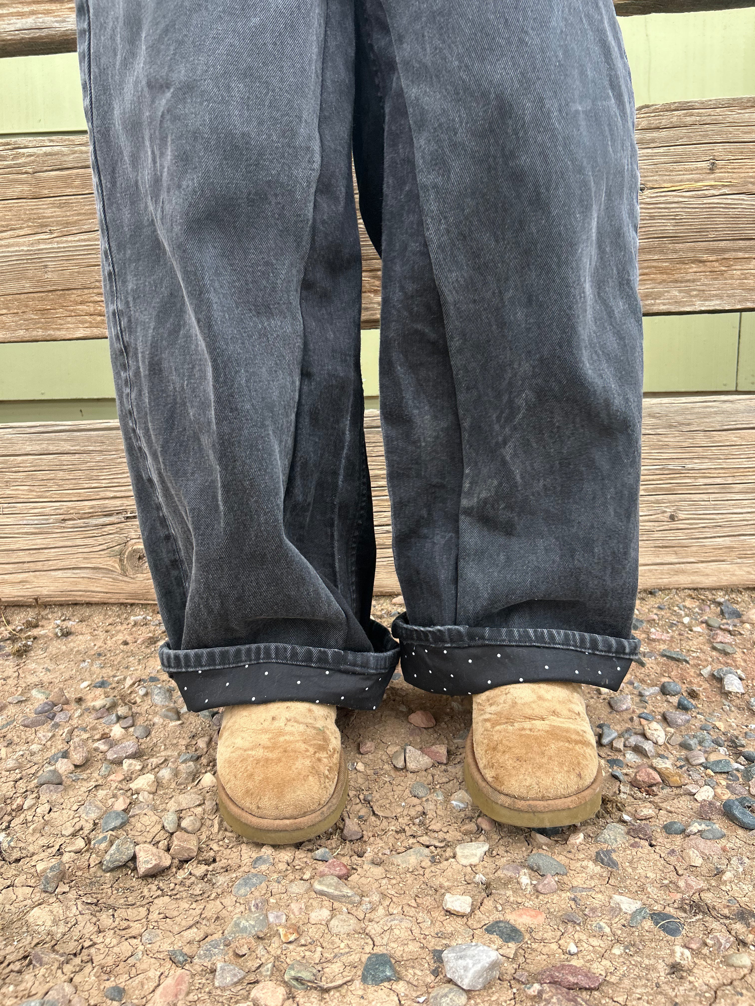 Black and White polkadot jeans