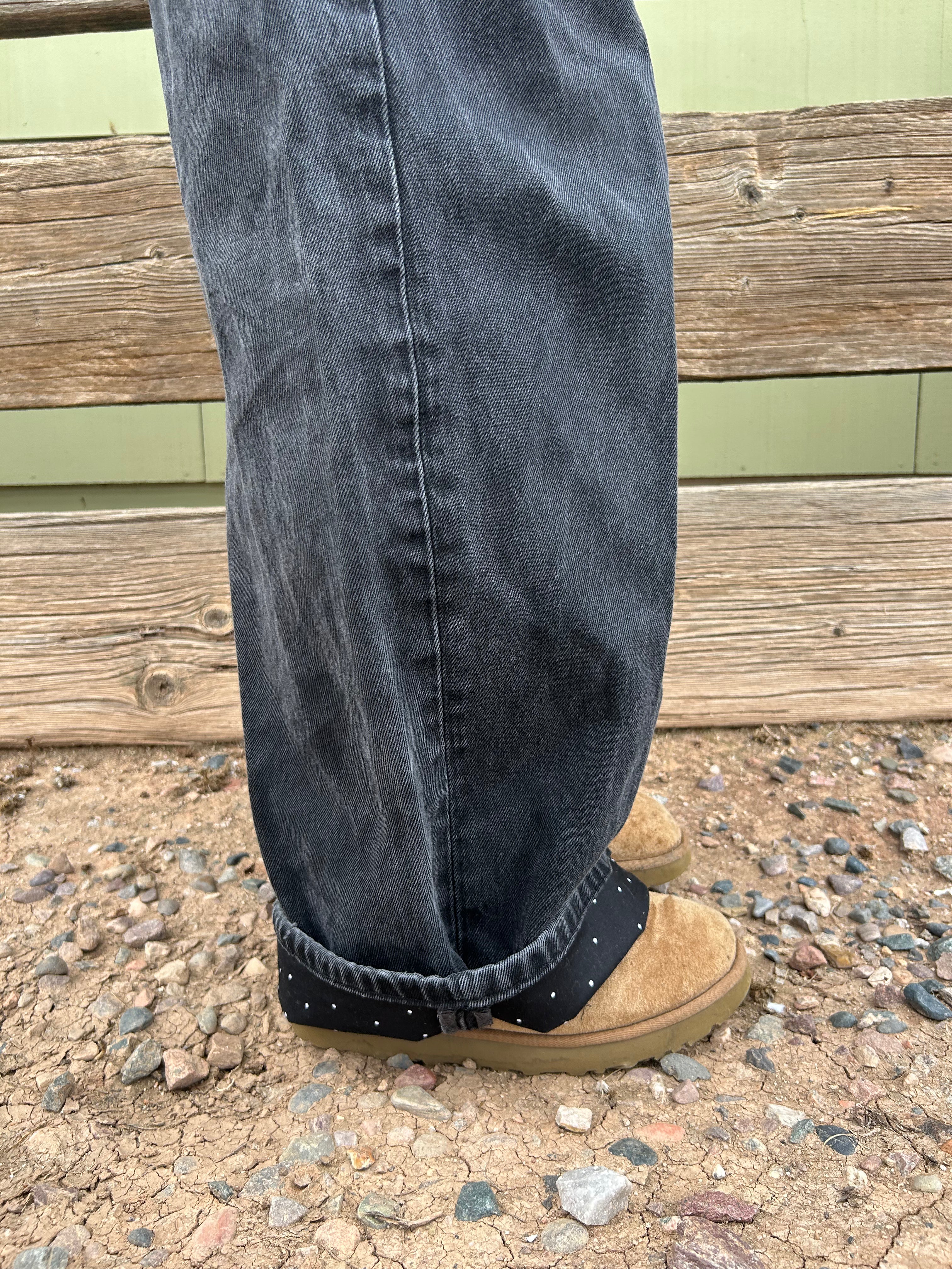 Black and White polkadot jeans