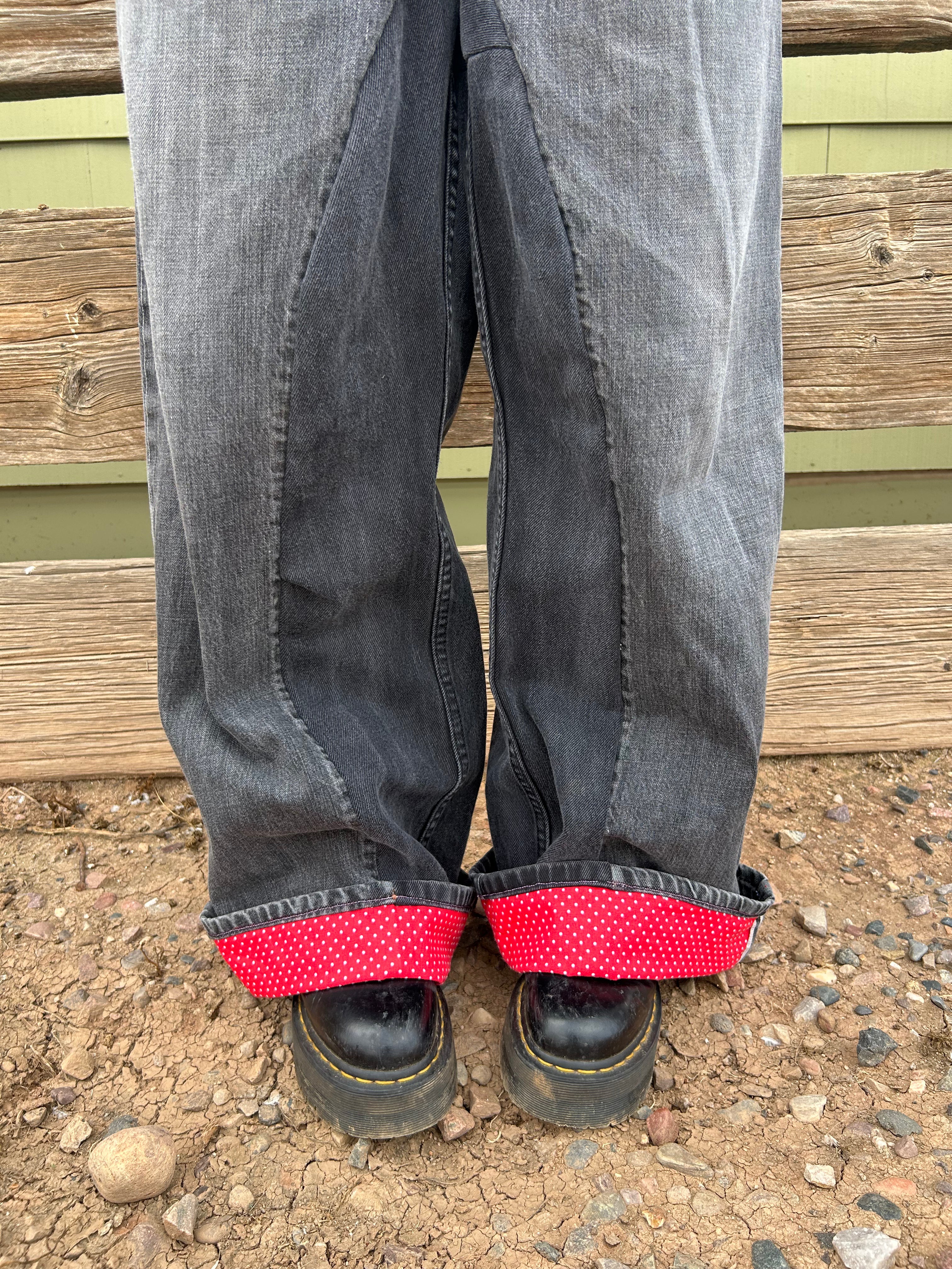 polkadot salvaged denim