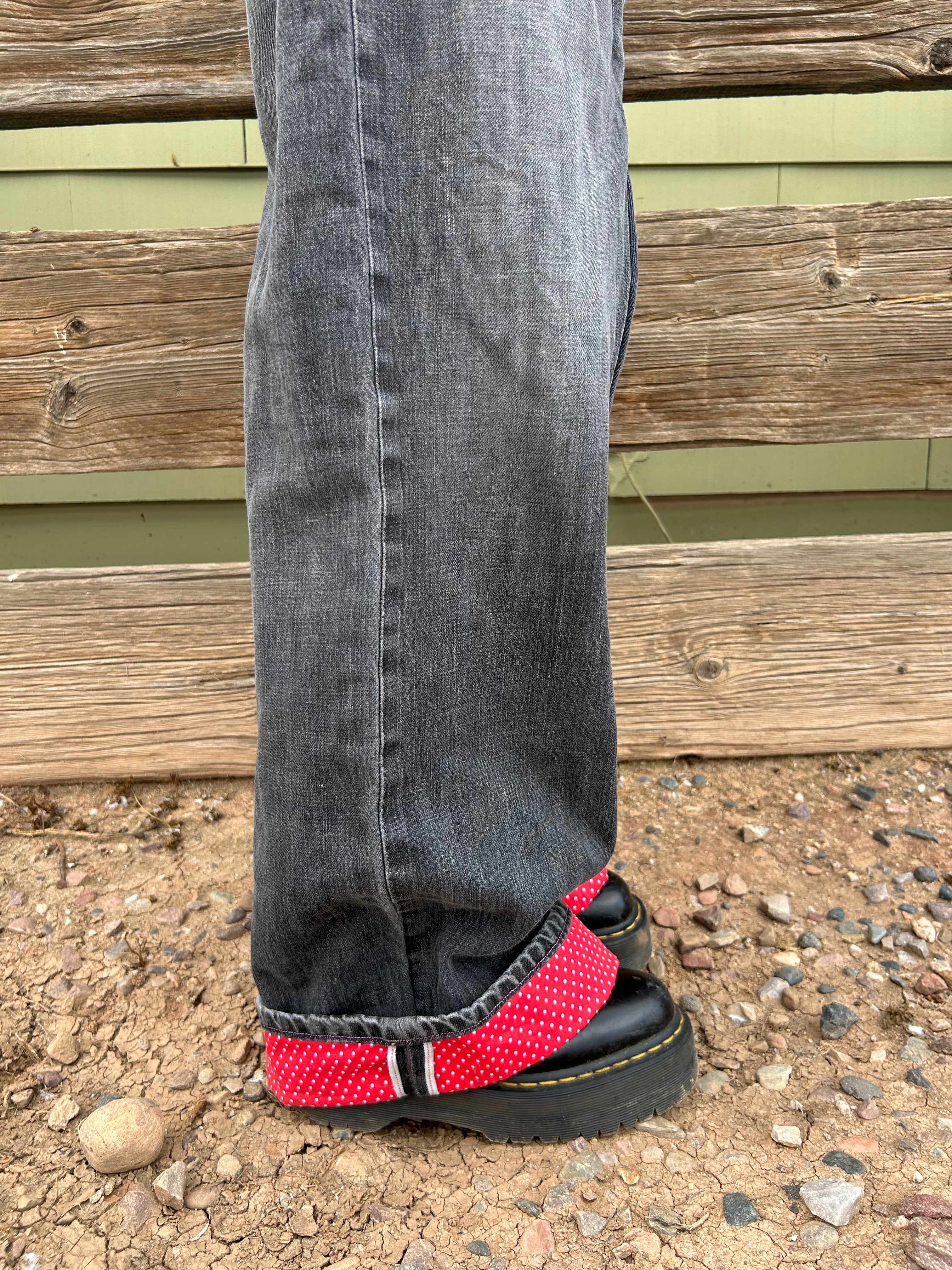 polkadot salvaged denim