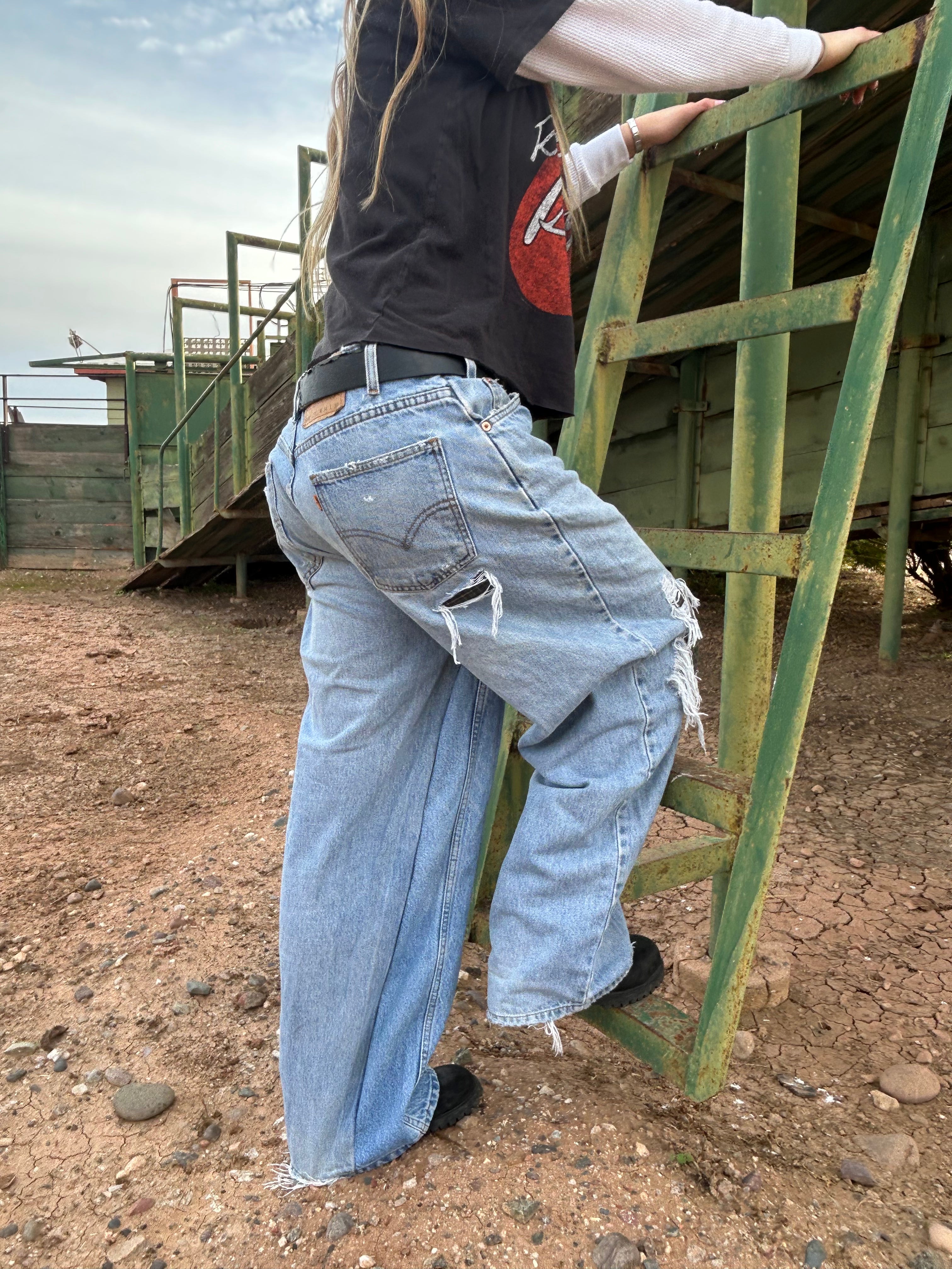 green boxer lined jeans