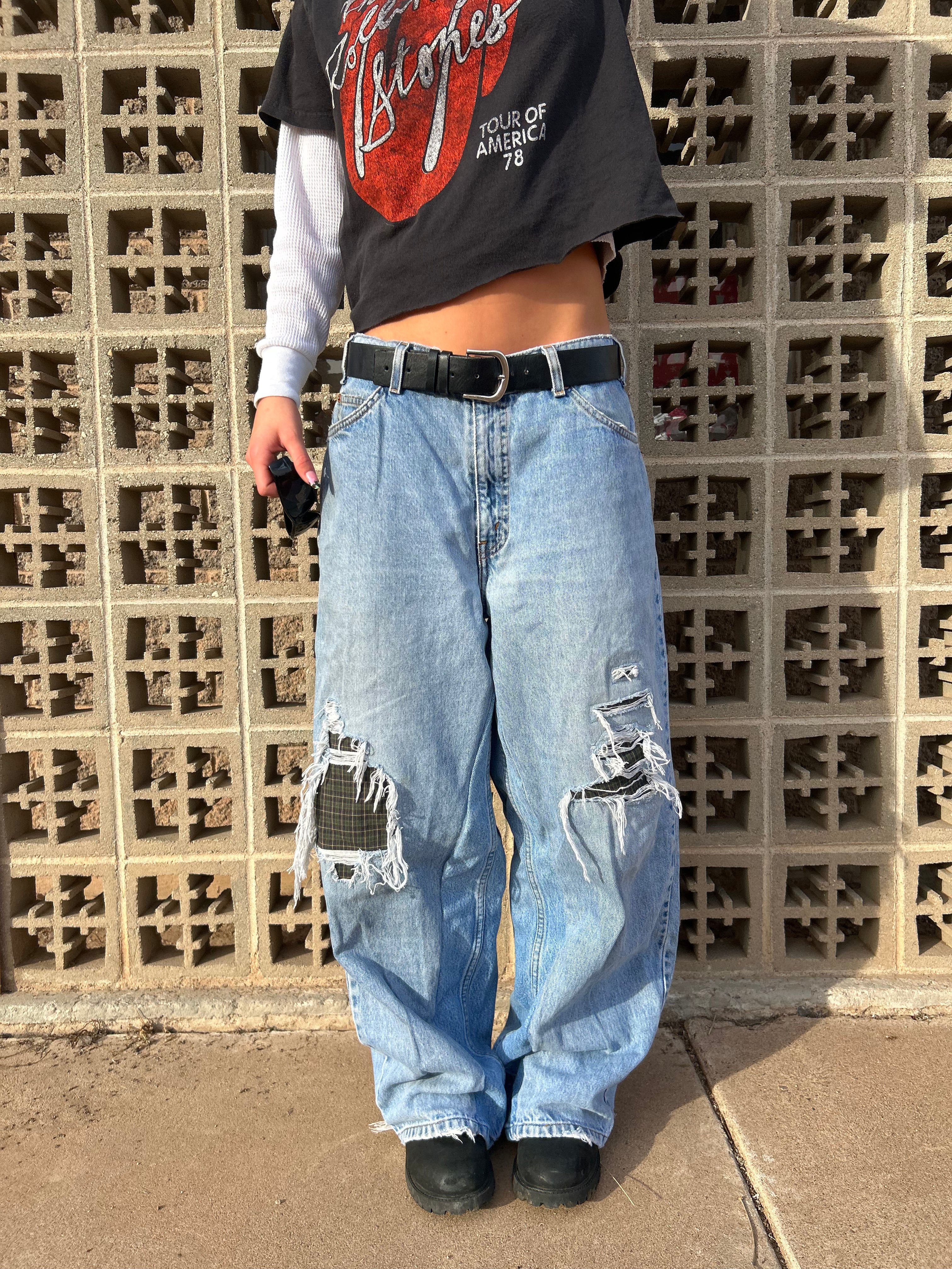 green boxer lined jeans