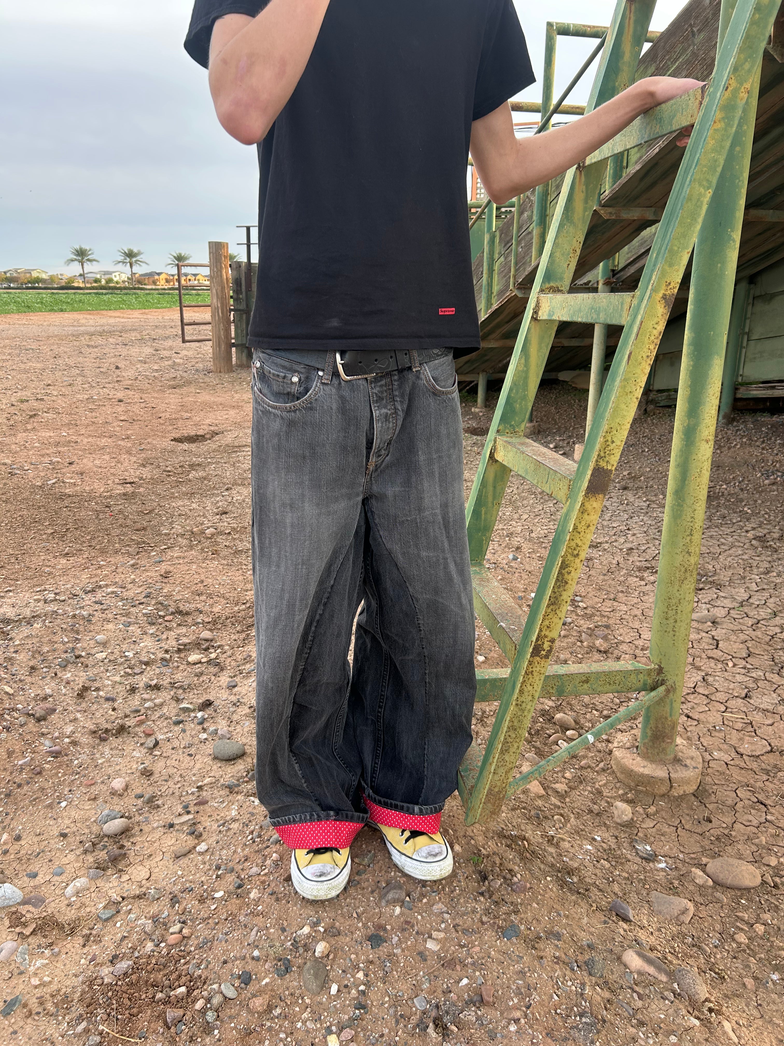 polkadot salvaged denim