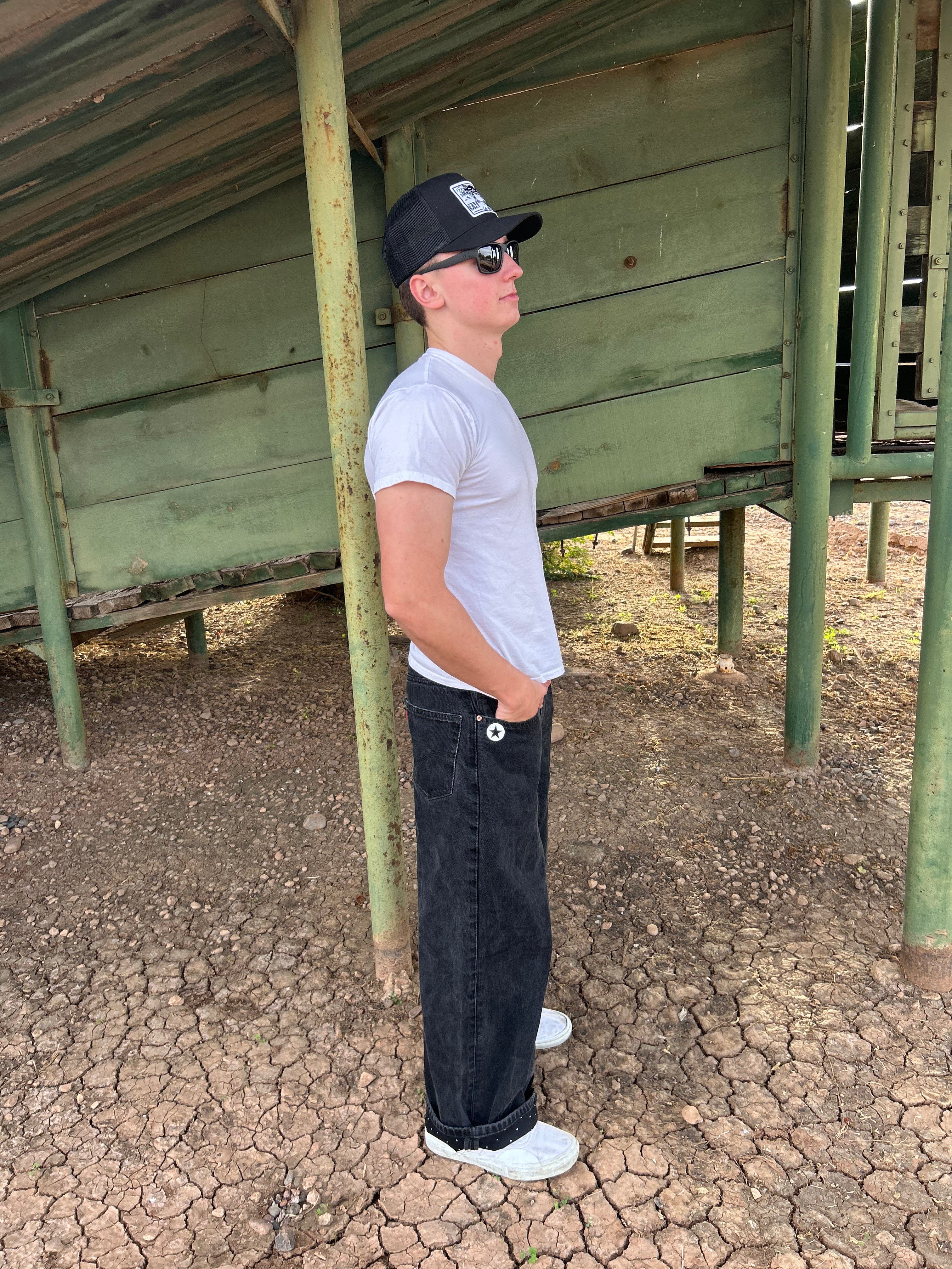 Black and White polkadot jeans