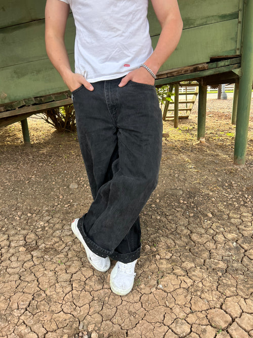 Black and White polkadot jeans