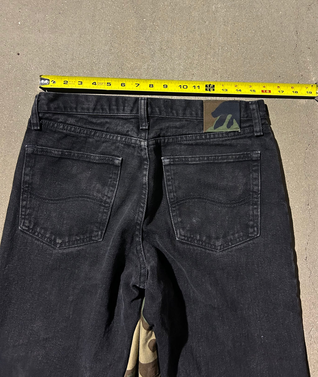 Black jeans with camo inserts