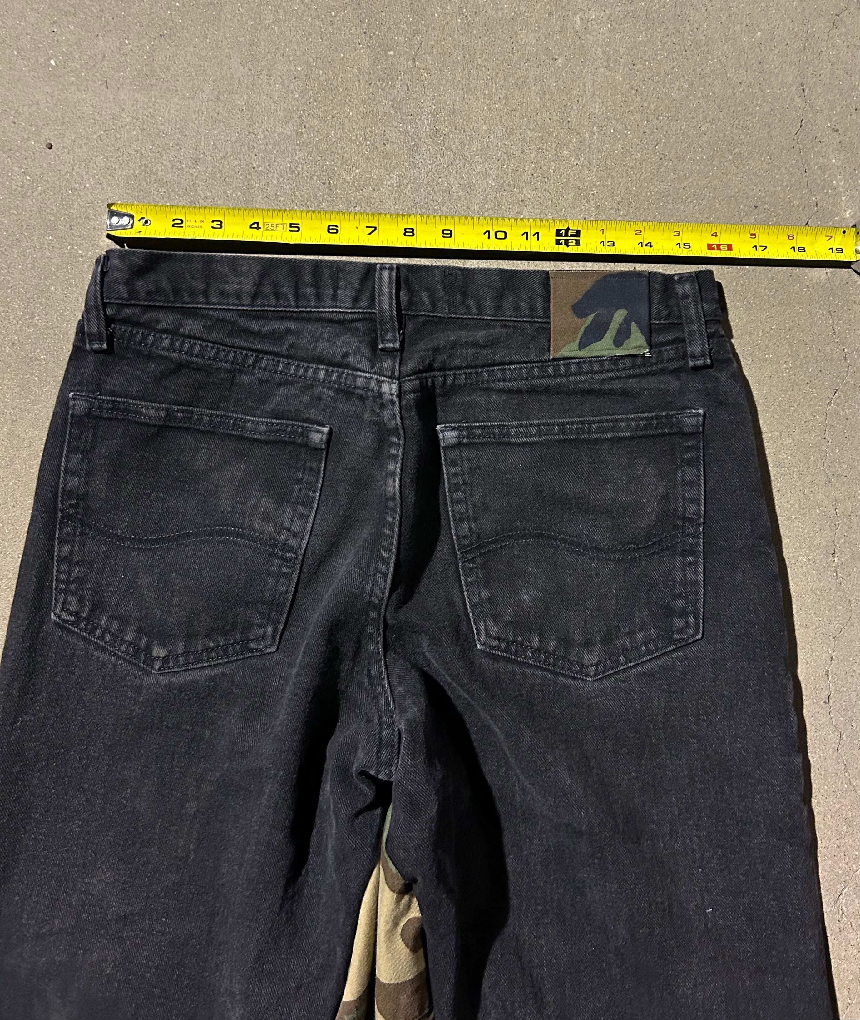 Black jeans with camo inserts