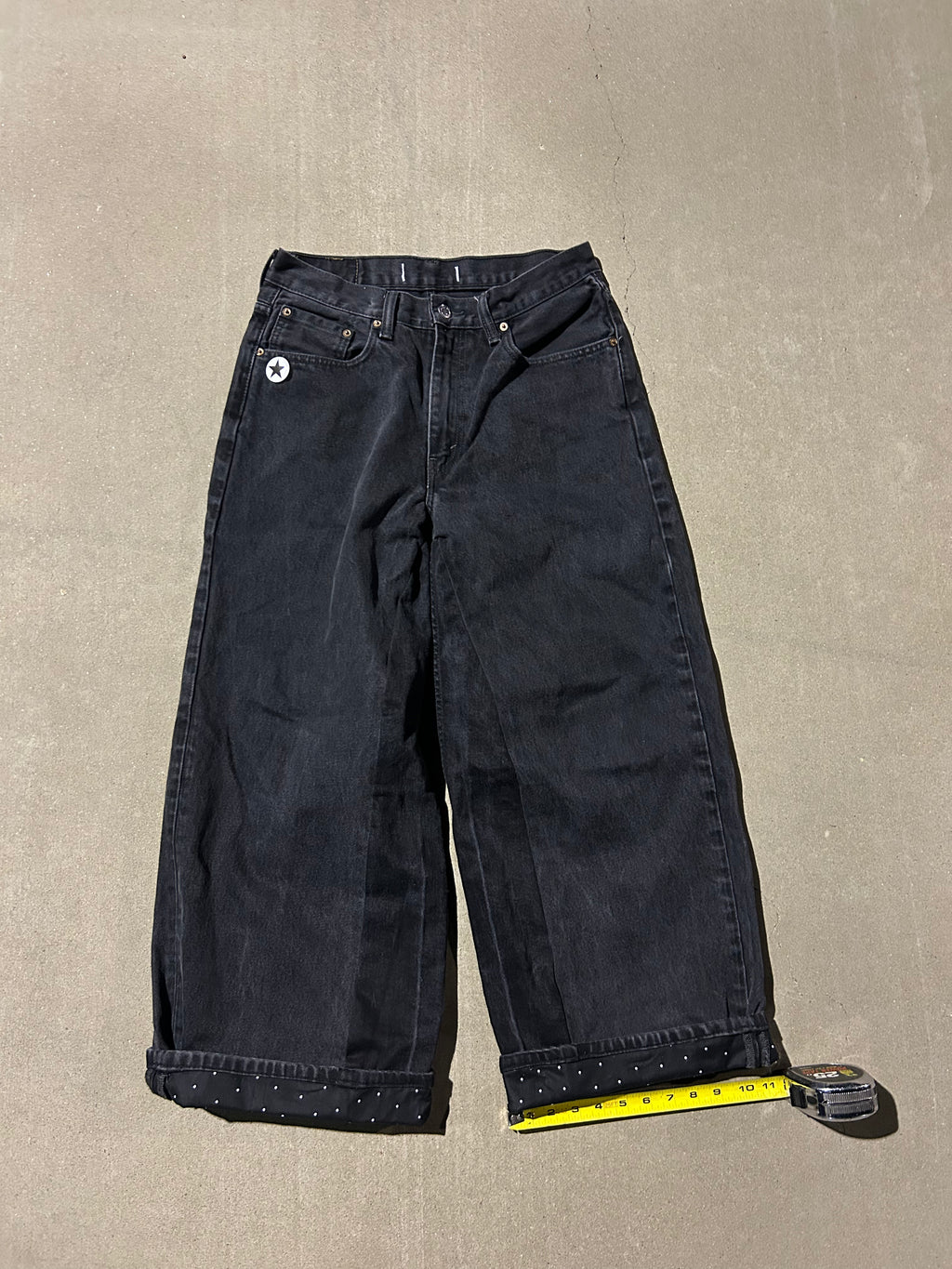Black and White polkadot jeans