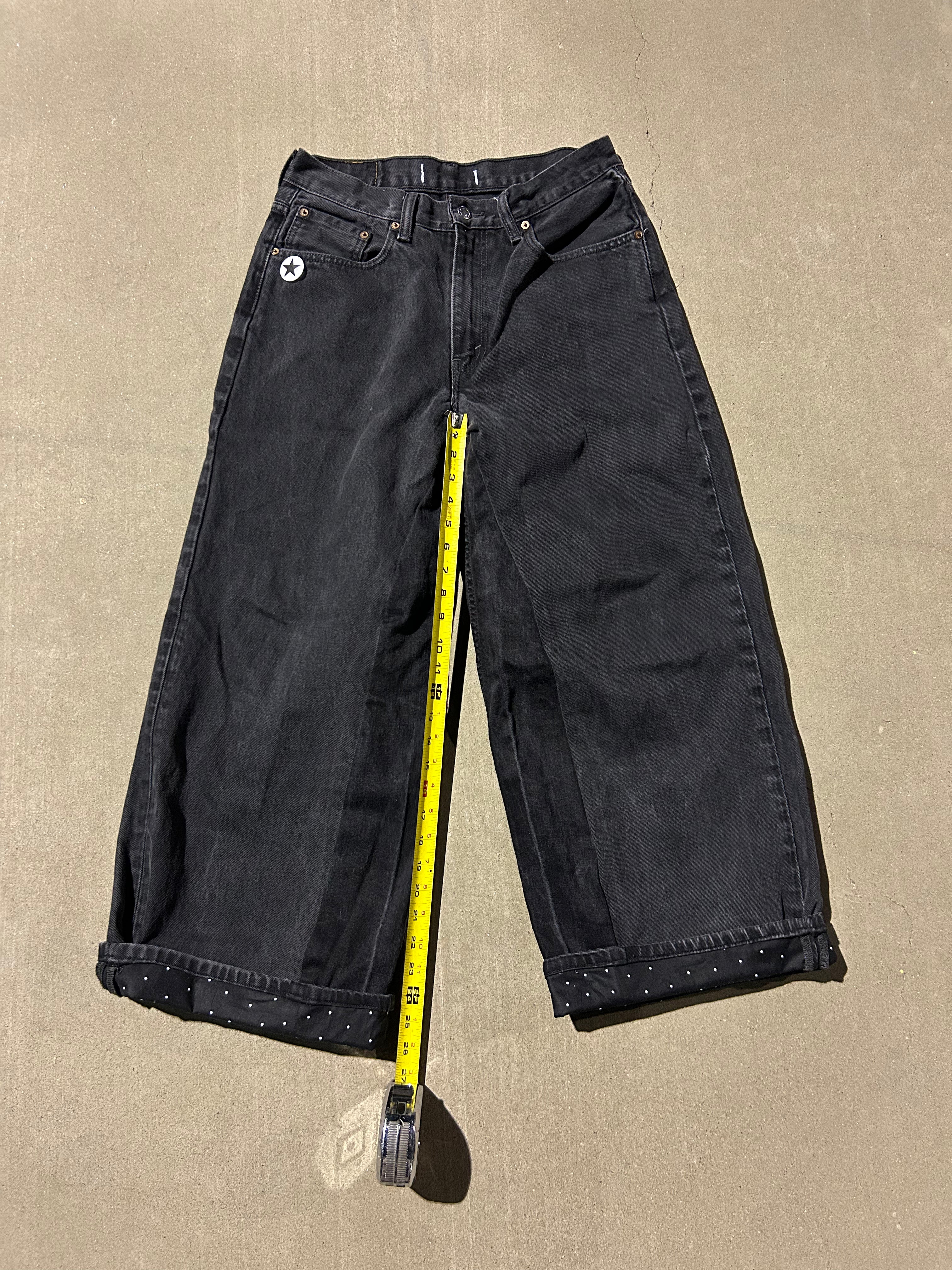 Black and White polkadot jeans