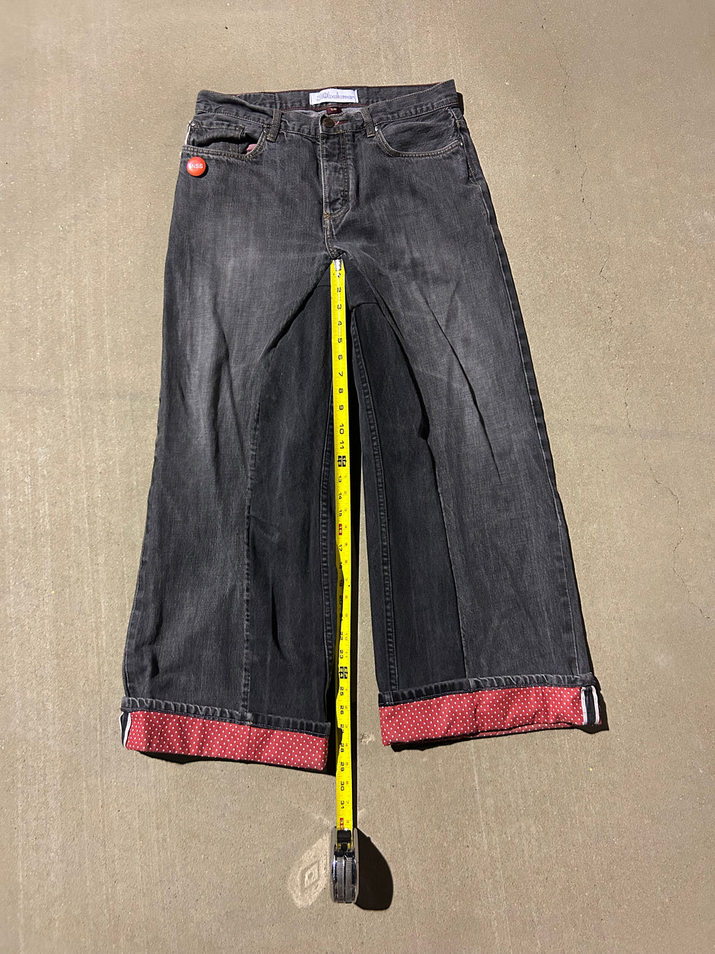 polkadot salvaged denim