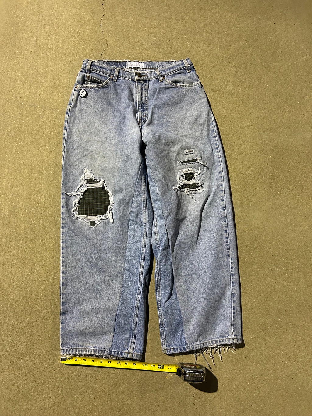 green boxer lined jeans