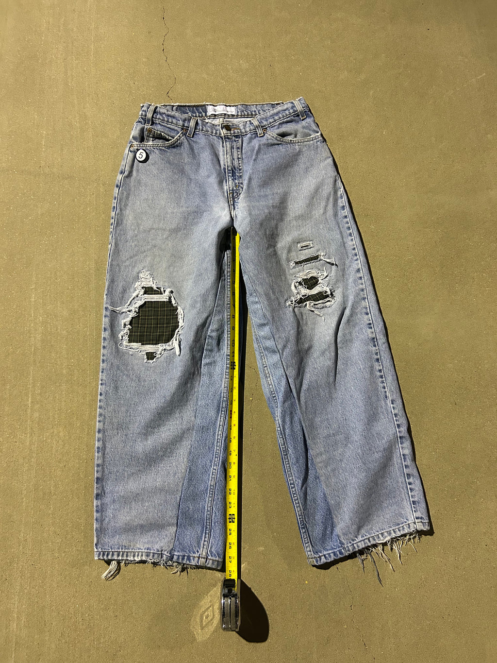 green boxer lined jeans