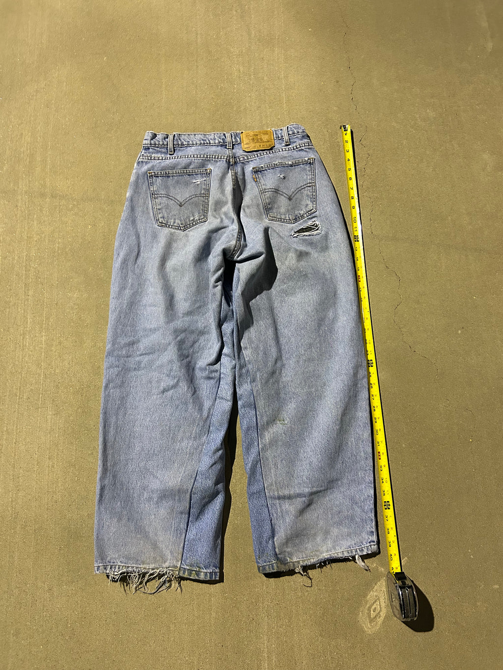 green boxer lined jeans