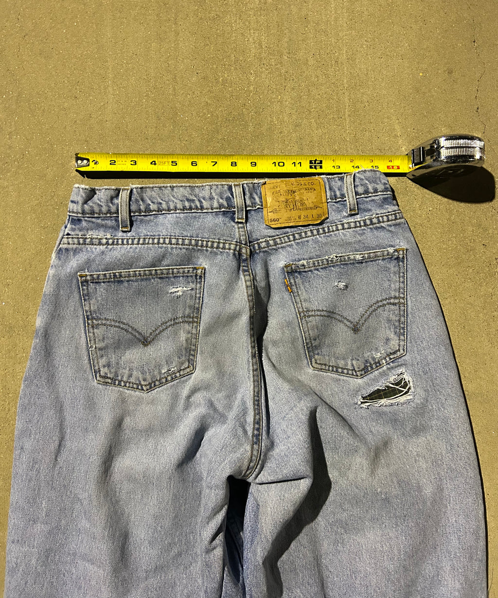 green boxer lined jeans