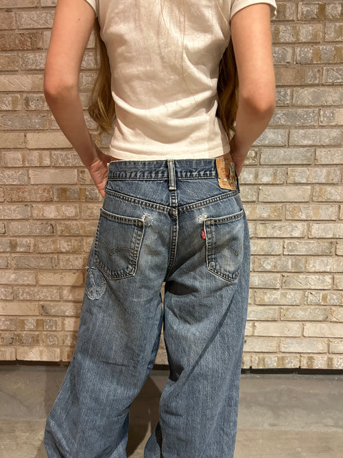 Baggy lace levis jeans
